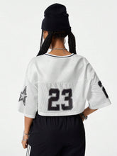 Vintage Soccer Jersey Letter Print T-Shirt